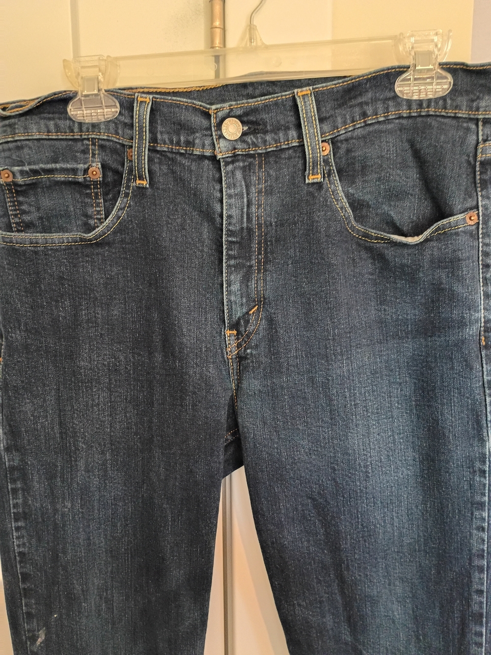 Levi's Men's Straight Fit Dark Blue Denim Jeans